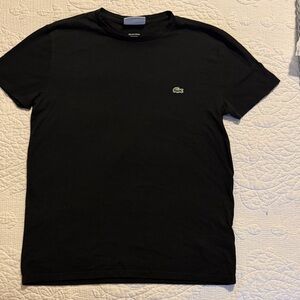 Lacoste Men's Tee in Black with Green Logo